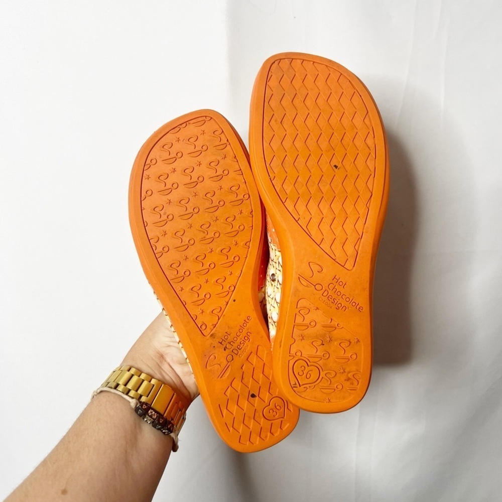 Hot Chocolates Designs Chocolatas Havana Rattan Orange Women's Mary Jane Flat - Picture 6 of 7